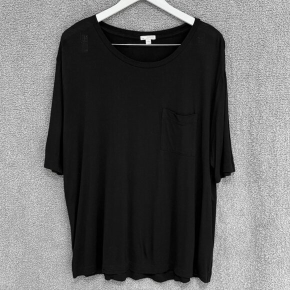 Gap Drapey Pocket T-shirt Black Large Tall - Picture 2 of 7